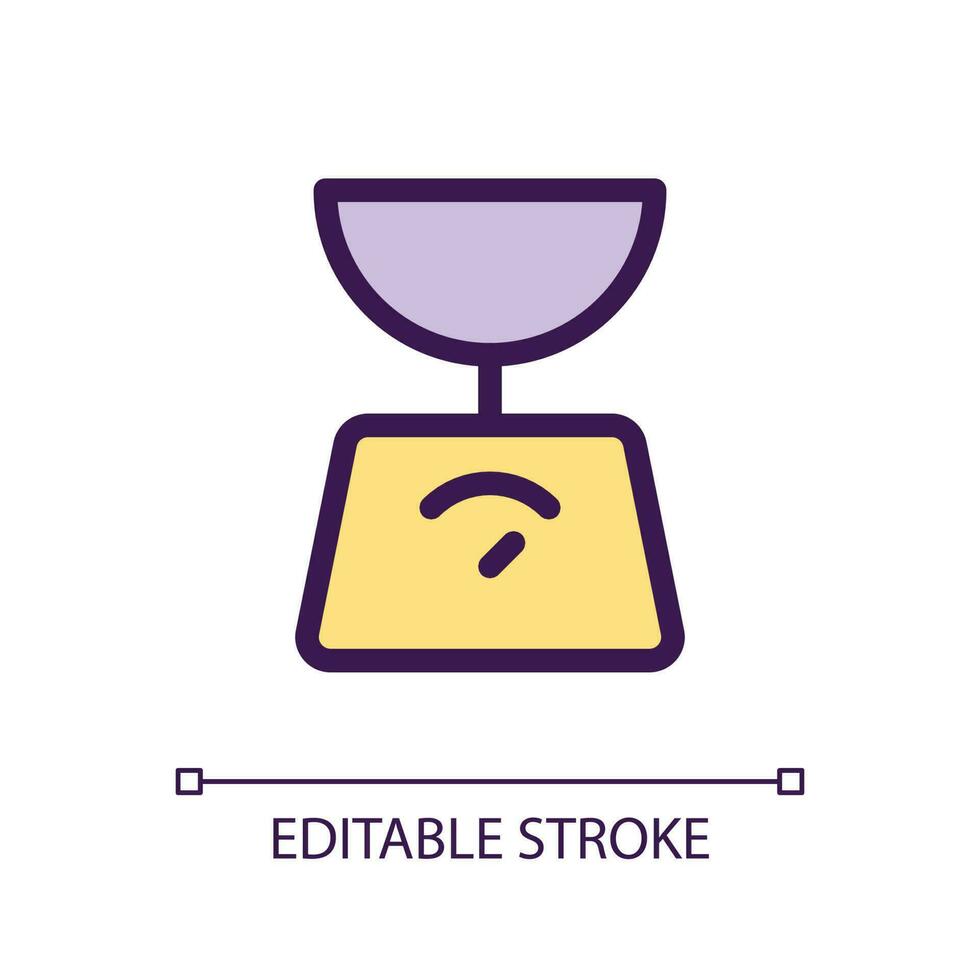 spedizione bilancia pixel Perfetto rgb colore ui icona. misurazione strumento. semplice pieno linea elemento. gui, UX design per mobile app. vettore isolato pittogramma. modificabile ictus
