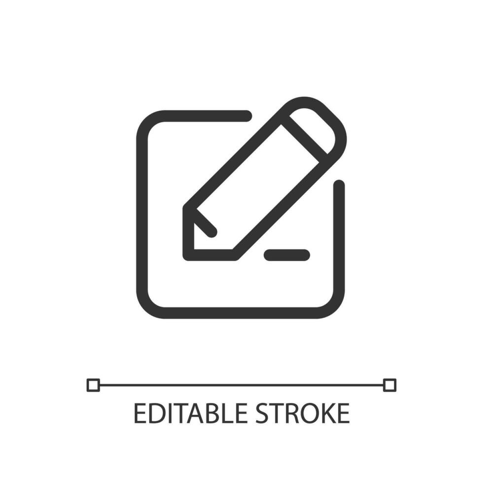modificare testo pixel Perfetto lineare ui icona. genere Messaggio. documenti la modifica. applicazione attrezzo. gui, UX design. schema isolato utente interfaccia elemento per App e ragnatela. modificabile ictus vettore