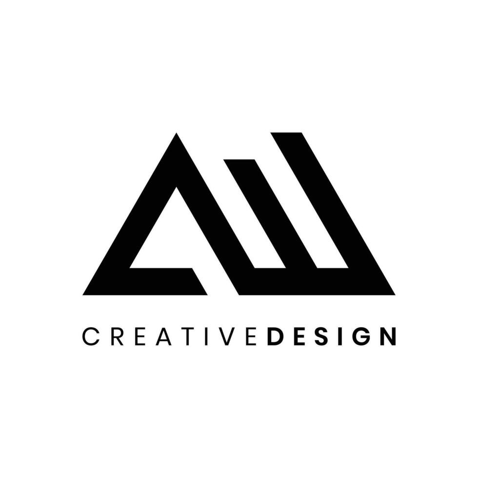 astratto geometrico lettera aw logo design vettore