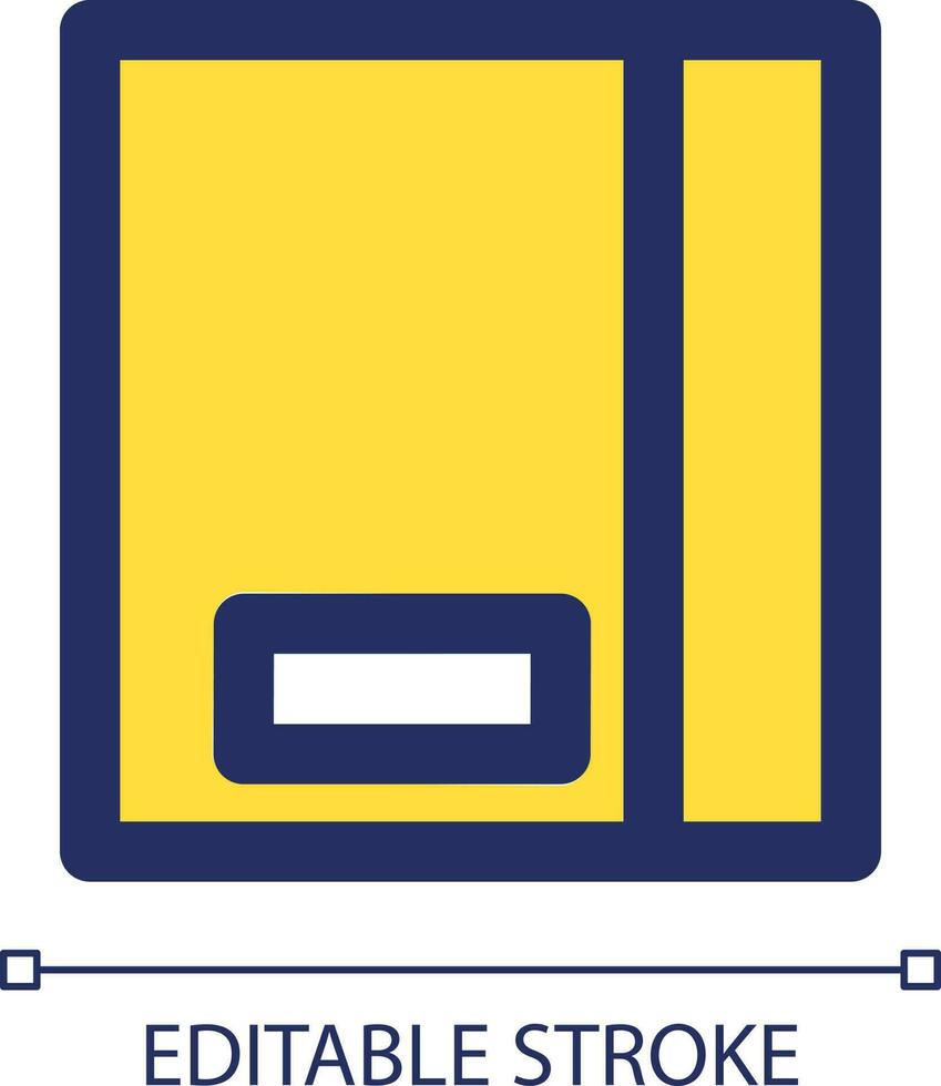 pacco giallo rgb colore ui icona. postale record. consegna e mezzi di trasporto servizio semplice linea elemento. gui, UX design per mobile app. vettore isolato pittogramma. modificabile ictus