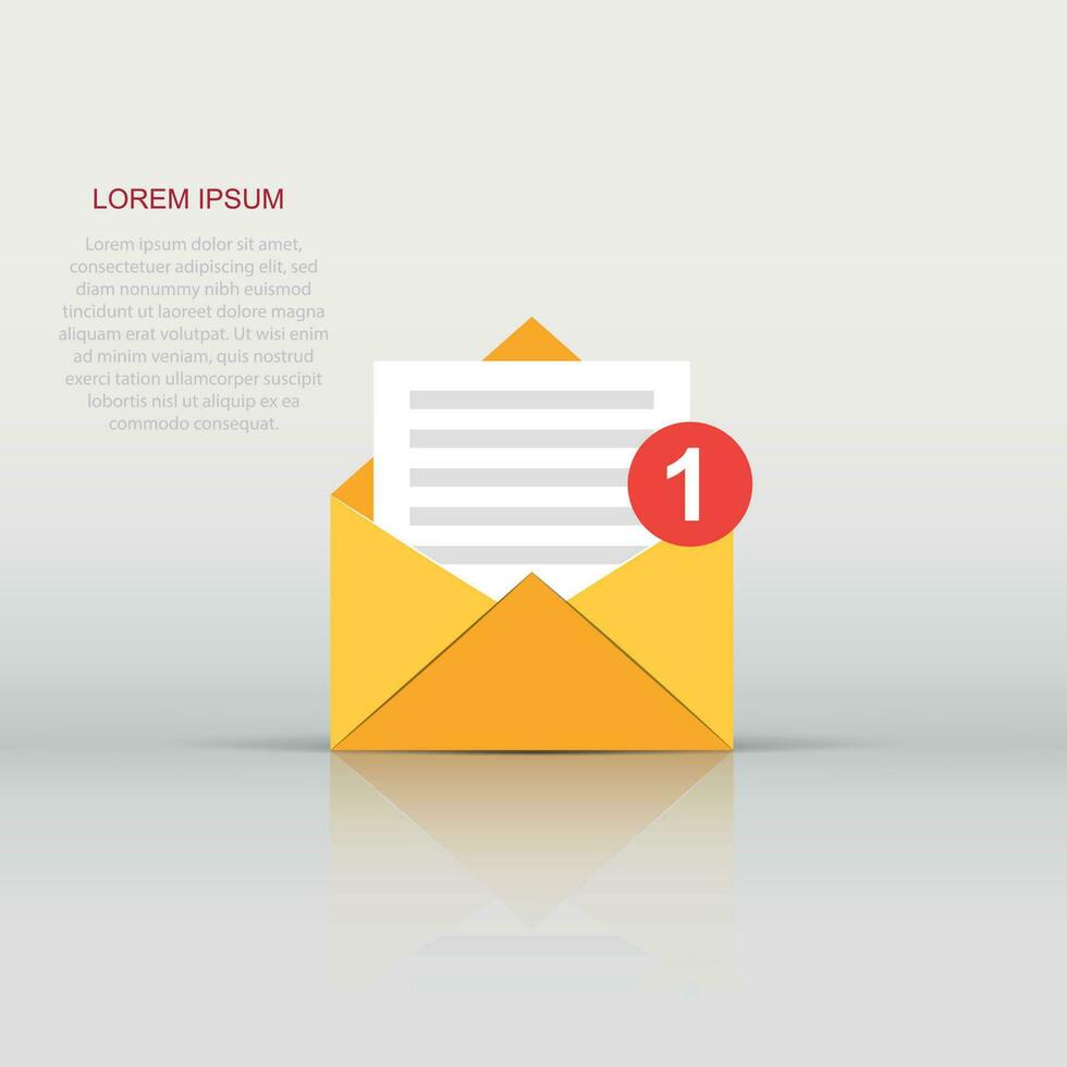 posta Busta icona nel piatto stile. e-mail Messaggio vettore illustrazione su bianca isolato sfondo. cassetta postale e-mail attività commerciale concetto.