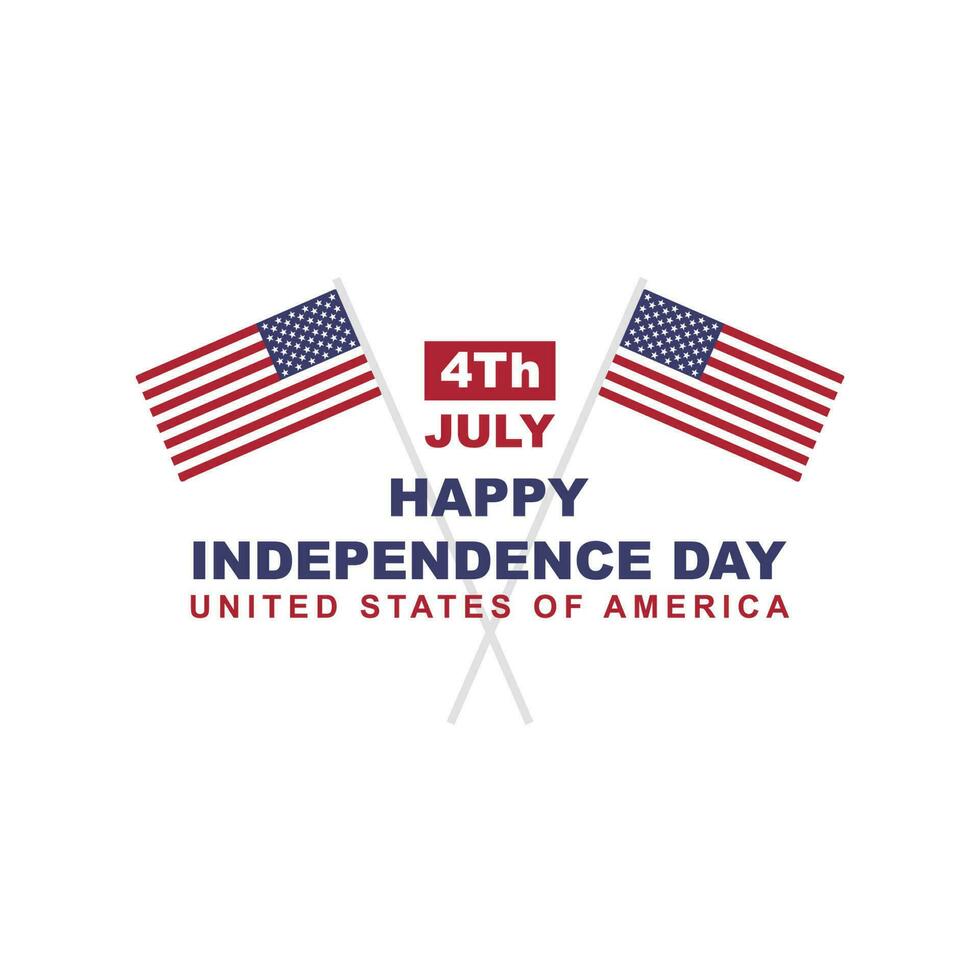 contento americano indipendenza giorno su 4 ° di luglio saluto design illustrazione con bandiera vettore