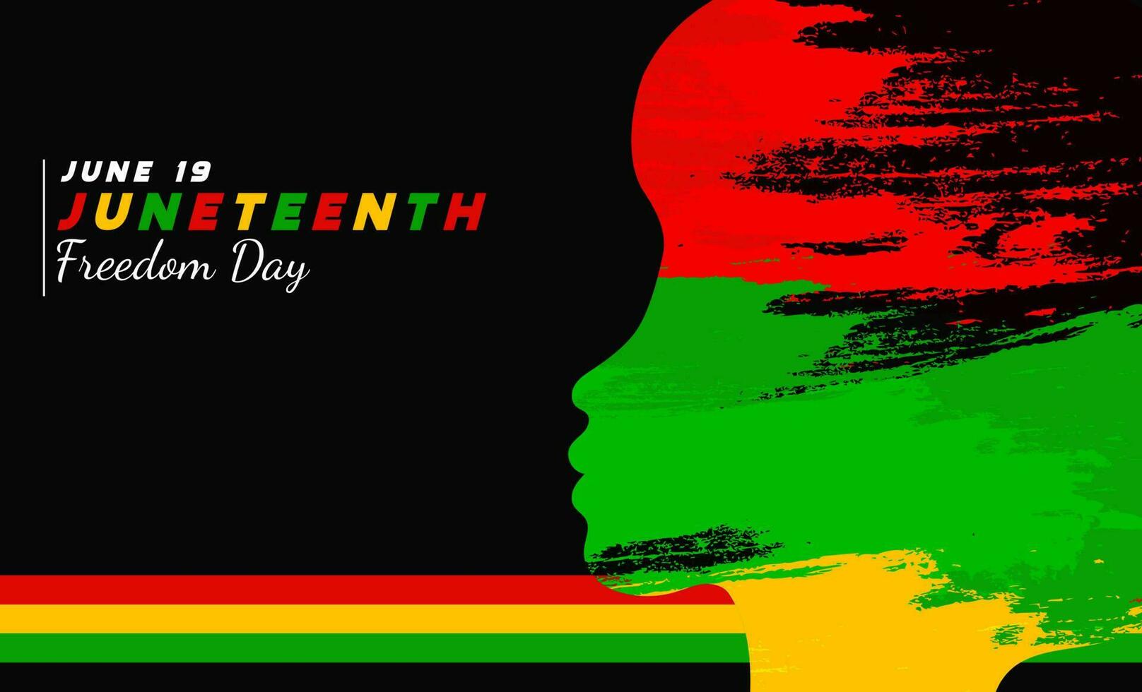 juneteenth la libertà giorno, un annuale vacanza nel America su giugno 19, juneteenth la libertà giorno. design con struttura spazzola dipingere vettore