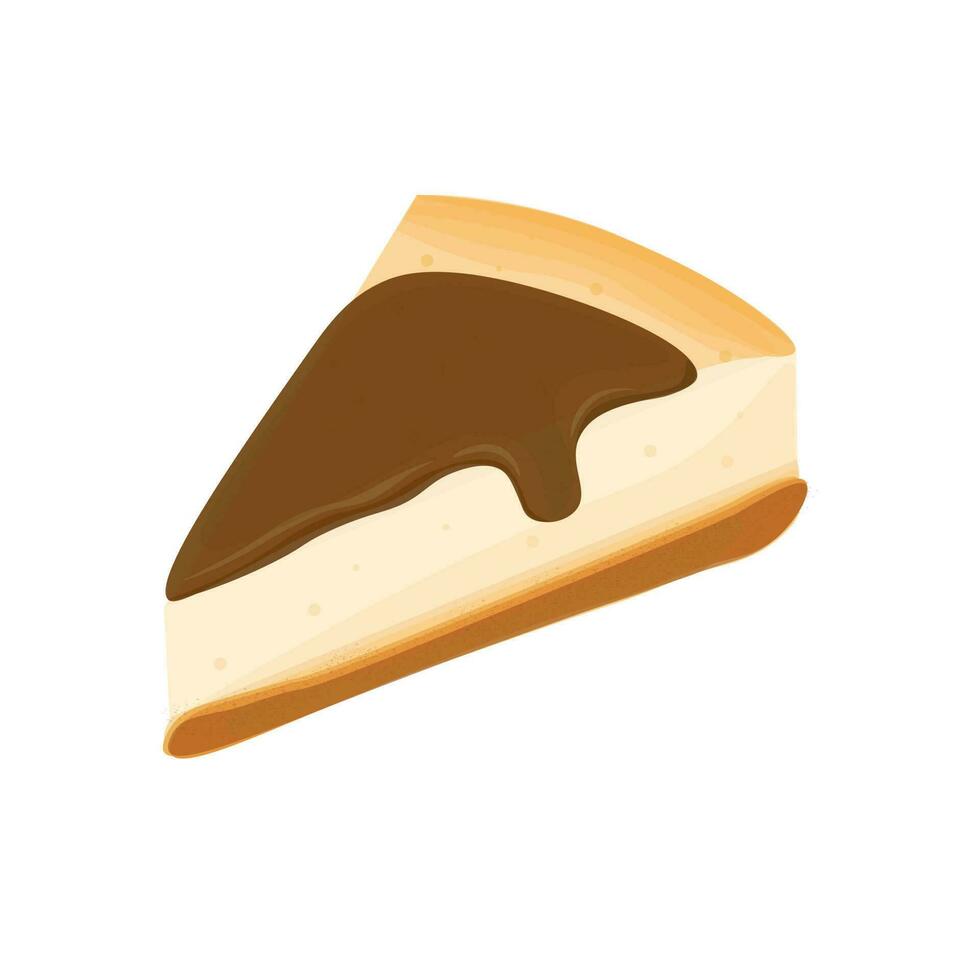 cioccolato gusto formaggio torta fetta vettore illustrazione logo