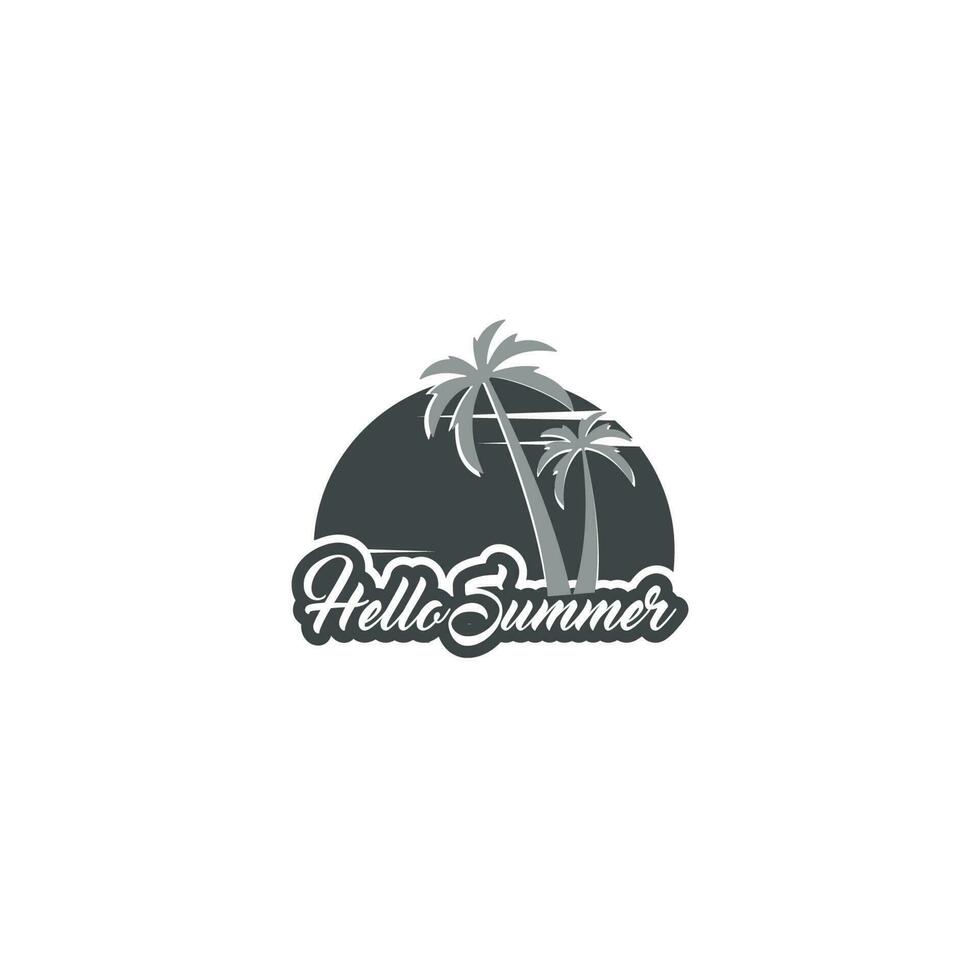 illustrazione vettoriale del logo della spiaggia estiva. elemento di design per poster, carta, banner, segno, emblema. illustrazione vettoriale