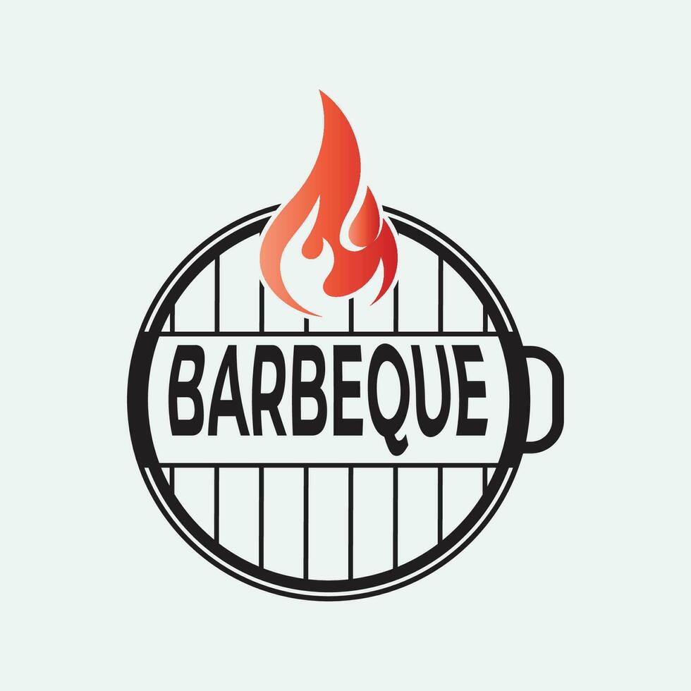 barbecue logo design modello illustrazione. vettore
