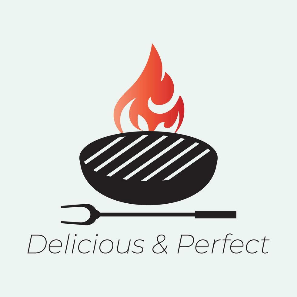 barbecue logo design modello illustrazione. vettore