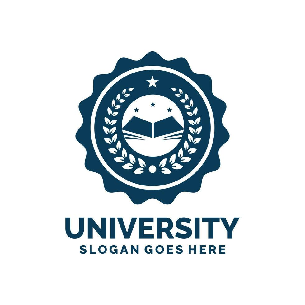 Università logo design vettore illustrazione