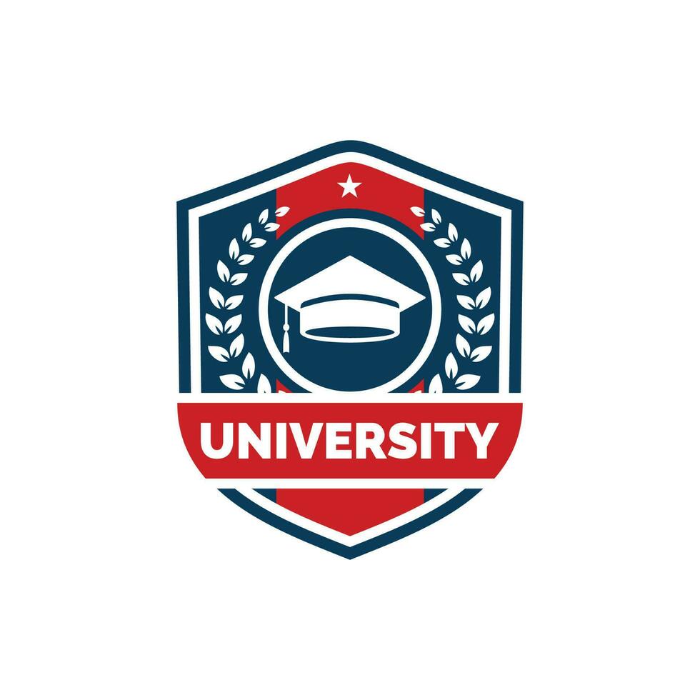 Università logo design vettore illustrazione