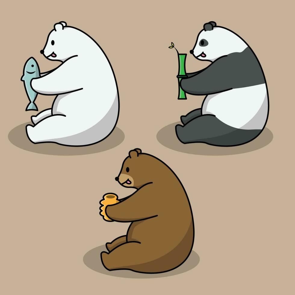 orso con cibo vettore