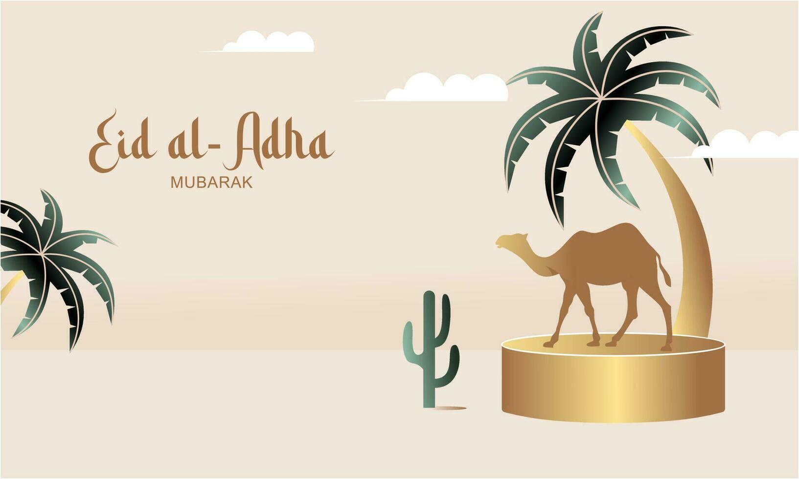 eid al adha bandiera design vettore illustrazione. islamico e Arabo sfondo per musulmano Comunità Festival