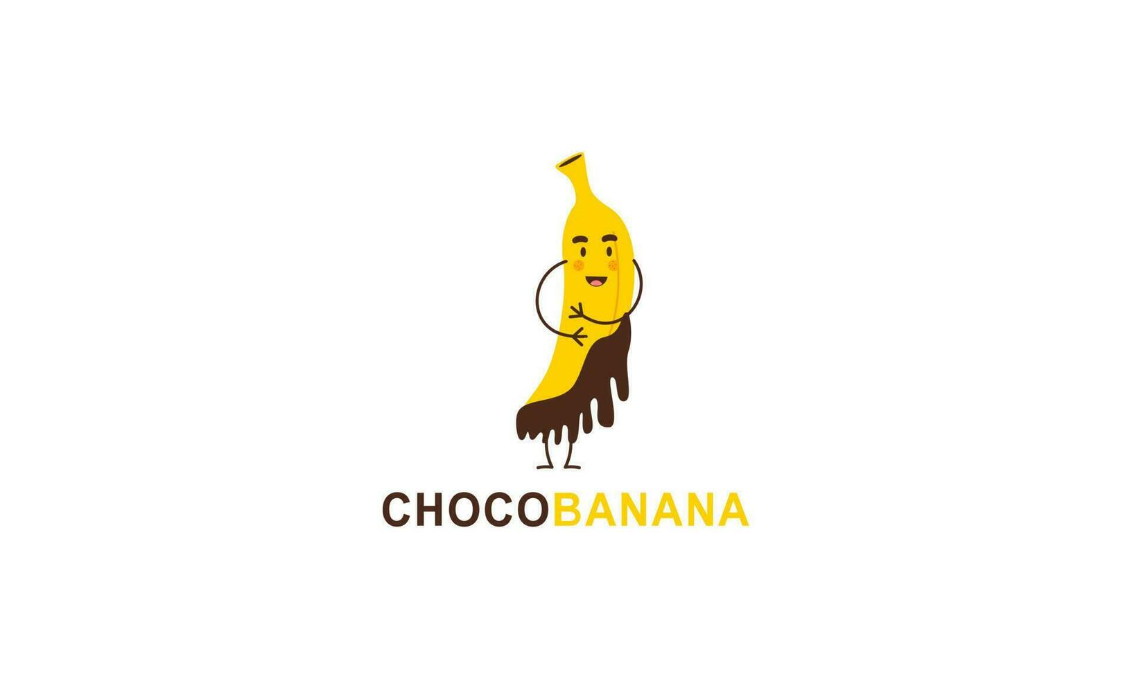 cioccolato Banana logo illustrazione con divertente personaggio vettore