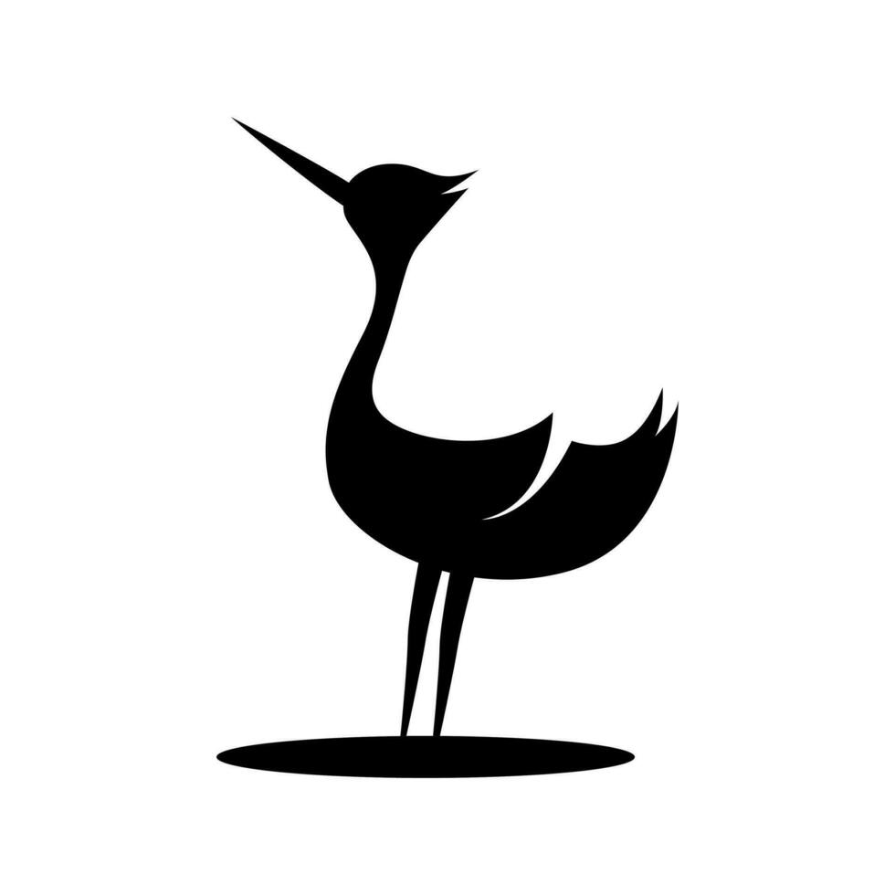 nero silhouette cicogna icona logo vettore