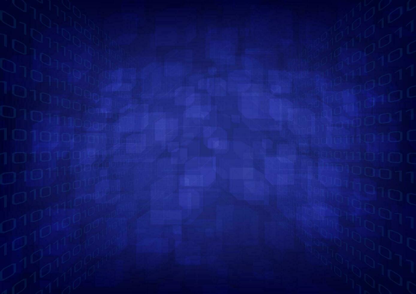 prospettiva astratto futuristico tecnologia grande dati blockchain sicurezza piazza cubo forma sovrapposizione con binario numeri blu pendenza sfondo vettore