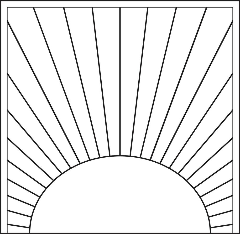 minimo boho paesaggio logo. di il Luna e il sole concetto. montagne, natura, sole e sprazzo di sole. vettore icona per fatto a mano prodotti, illustrazioni eccetera