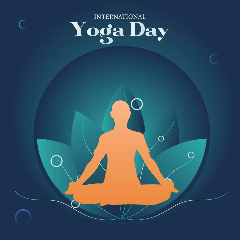 internazionale yoga giorno illustrazione inviare per sociale media e bandiera3 vettore