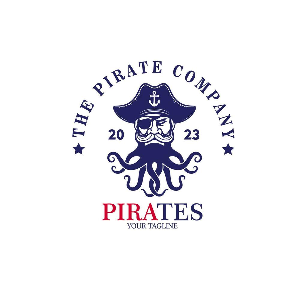 design Vintage ▾ logo pirati vettore illustrazione
