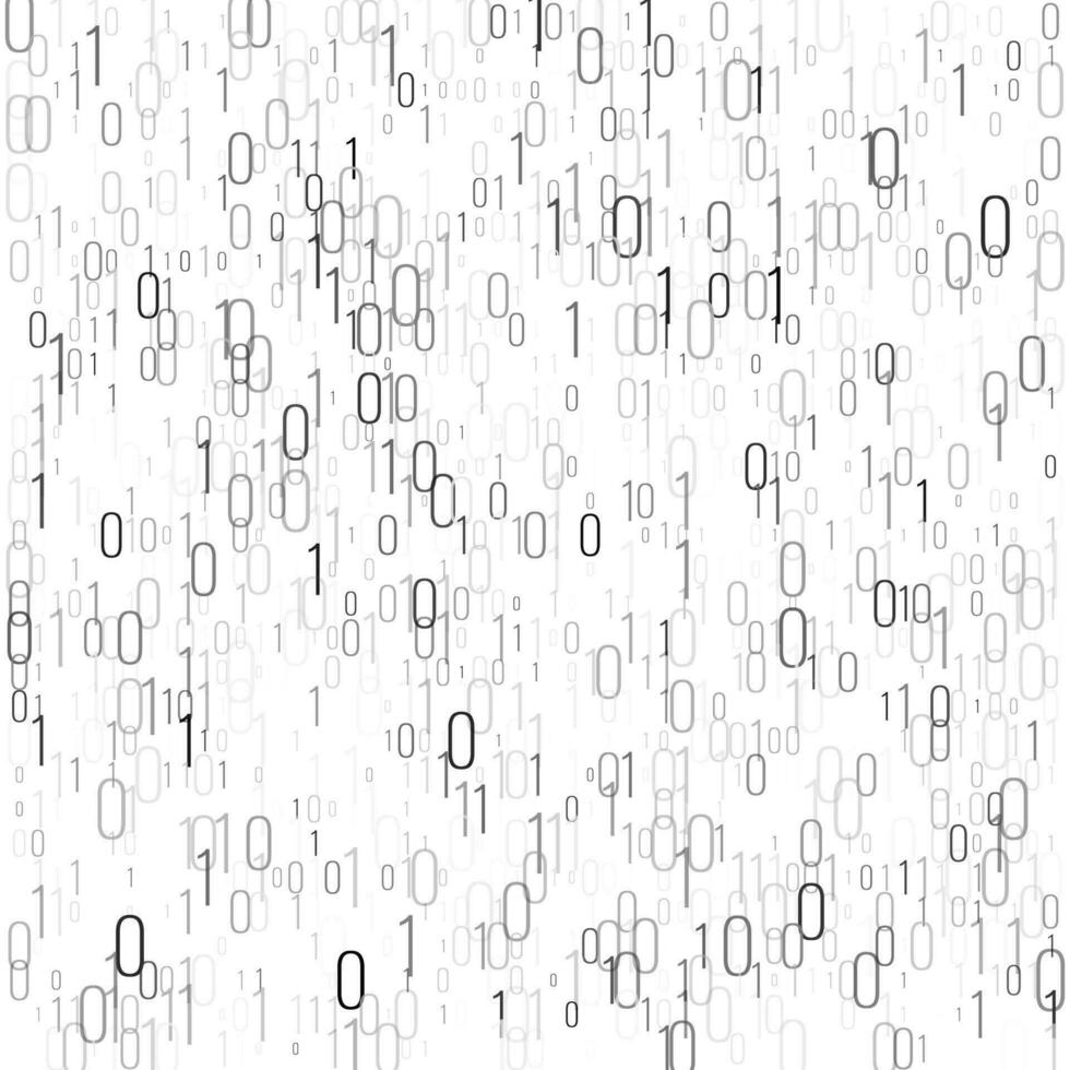 binario codice digitale tecnologia sfondo. computer dati di 0 e 1. algoritmo binario dati codice, decrittazione e codifica. vettore illustrazione
