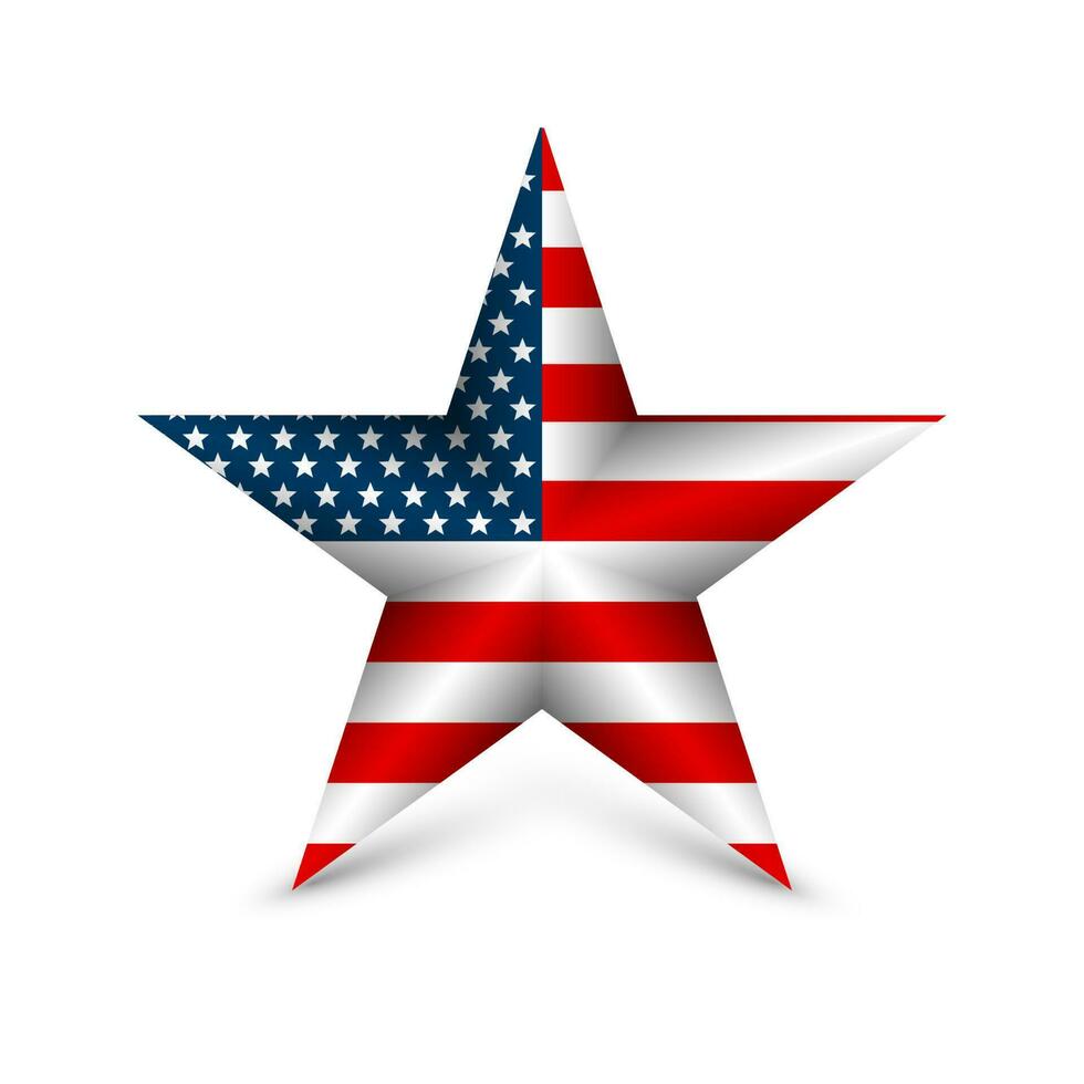 Stati Uniti d'America stella nel nazionale colori di America. indipendenza giorno. vettore illustrazione