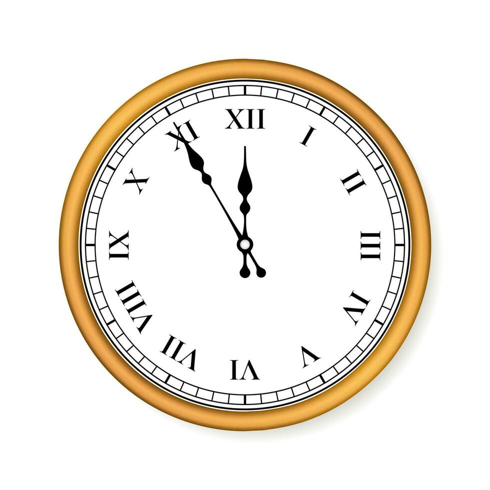 vecchio cerchio orologio su bianca sfondo. vettore illustrazione