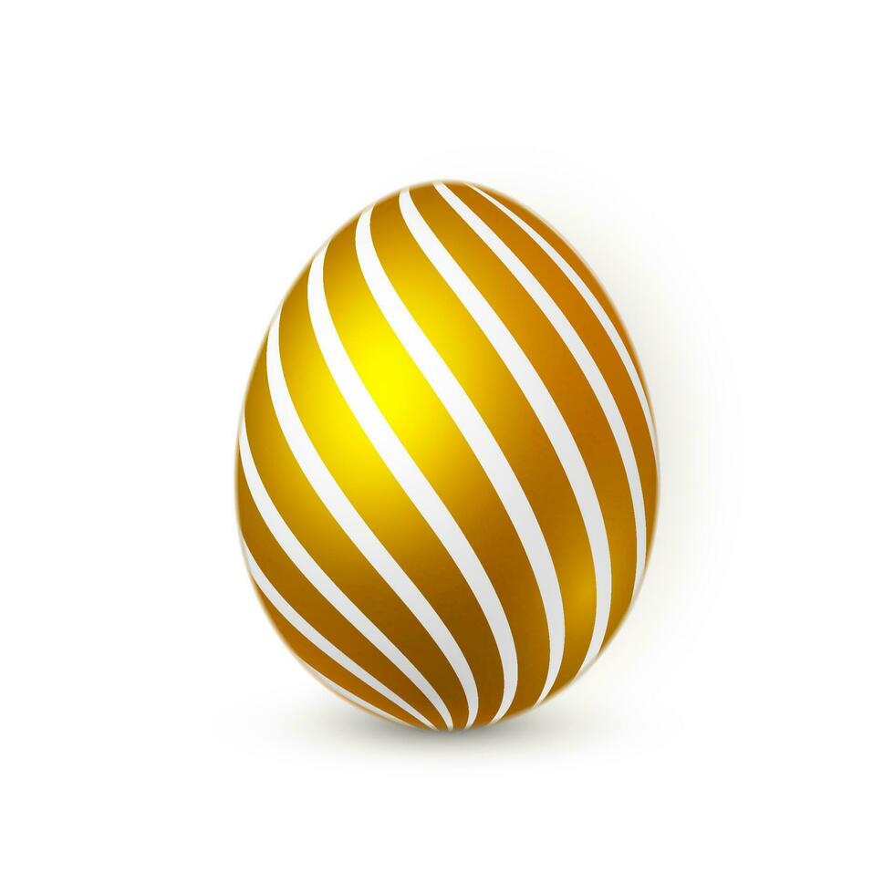d'oro Pasqua uovo su bianca sfondo. Pasqua uovo per il tuo design. vettore illustrazione