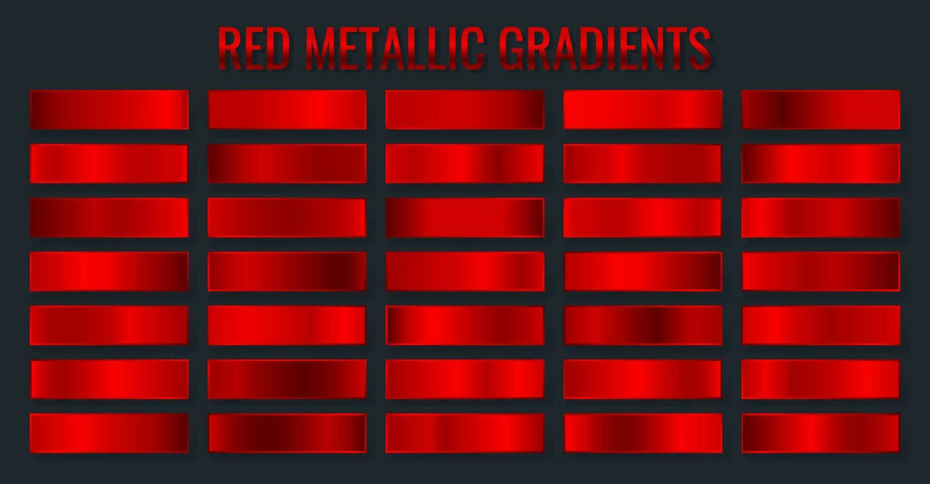 collezione rosso metallico gradienti, cromo Natale pendenza impostare. vettore illustrazione