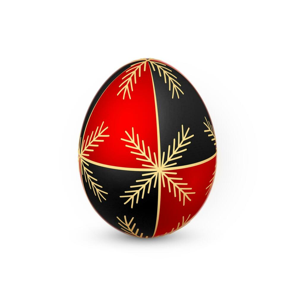 colore Pasqua uovo su bianca sfondo. rosso e bianca uovo dipingere di cera d'api. vettore illustrazione