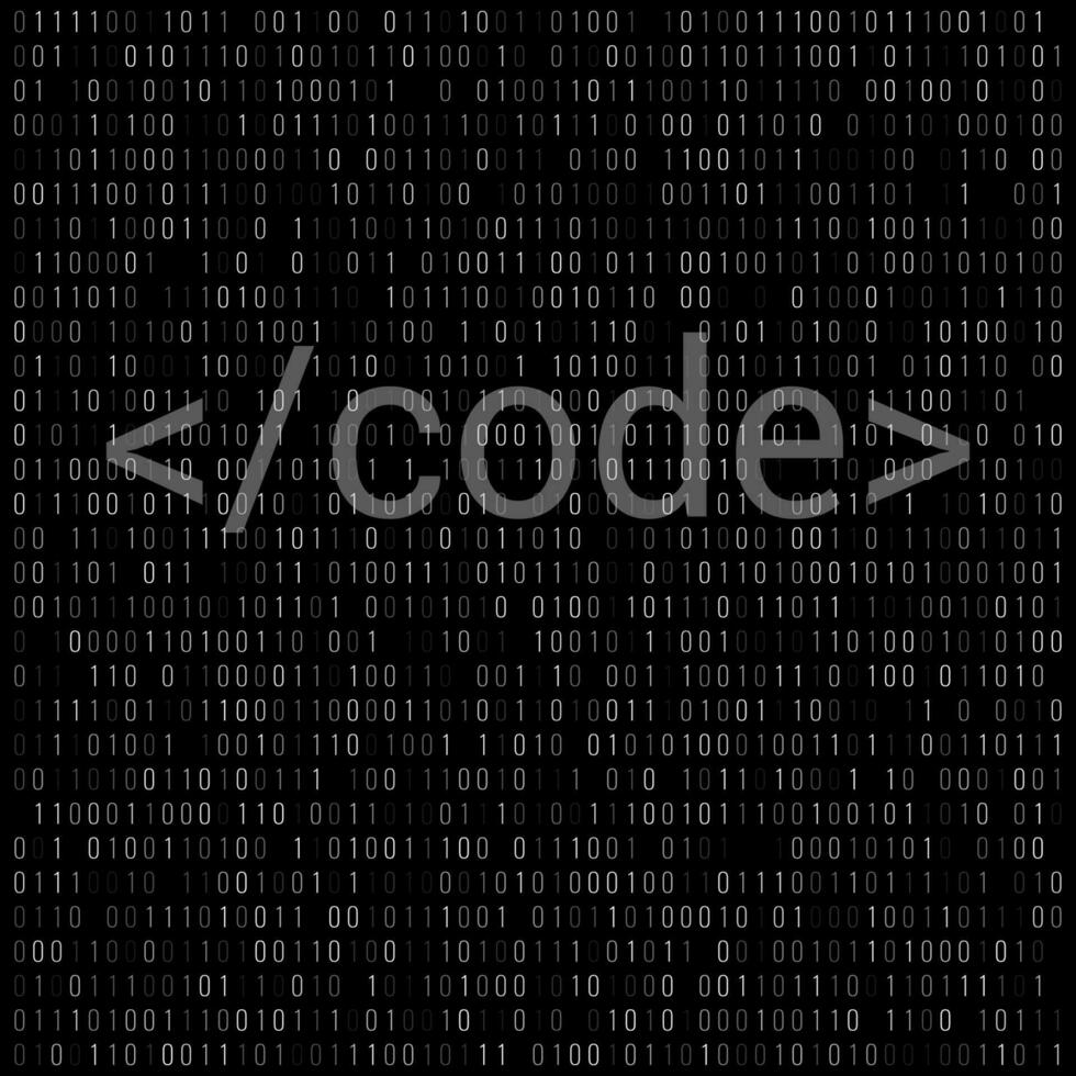 binario codice digitale tecnologia sfondo. computer dati di 0 e 1. algoritmo binario dati codice, decrittazione e codifica. vettore illustrazione