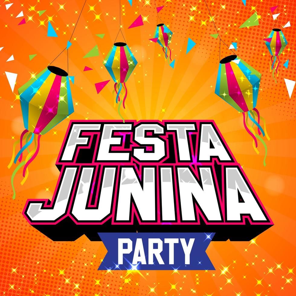 festa junina party poster design vettore