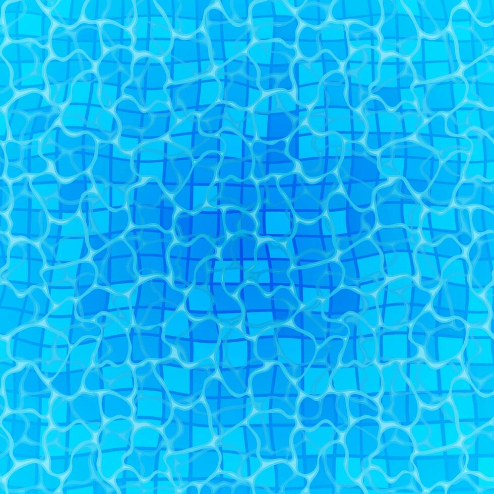 nuoto piscina parte inferiore caustiche ondulazione e flusso con onde sfondo. senza soluzione di continuità blu increspature modello. vettore illustrazione