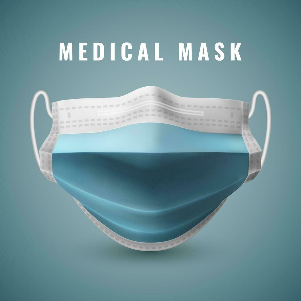 realistico medico viso maschera. dettagli 3d medico maschera. vettore illustrazione