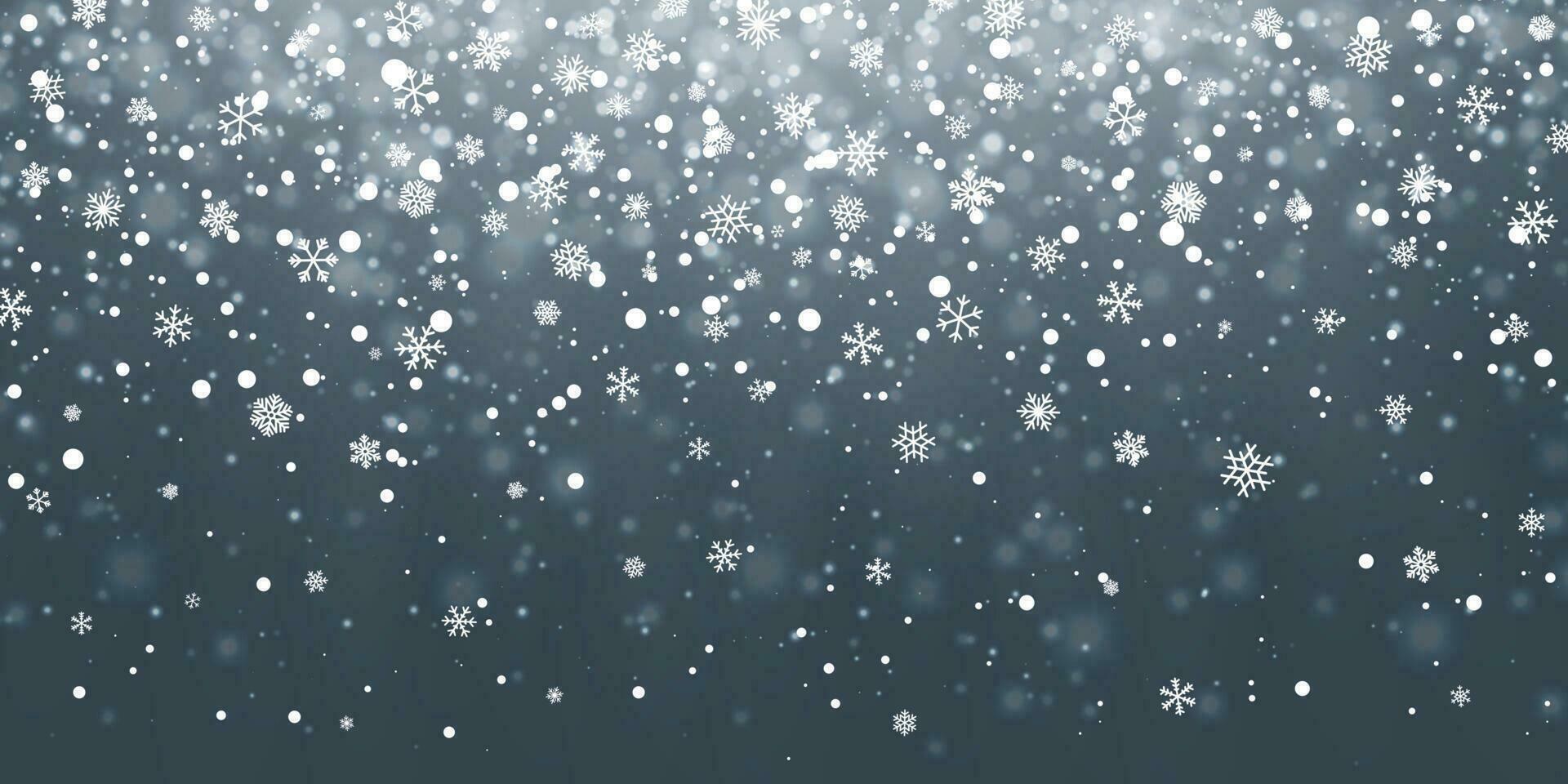 Natale neve. caduta i fiocchi di neve su blu sfondo. nevicata. vettore illustrazione
