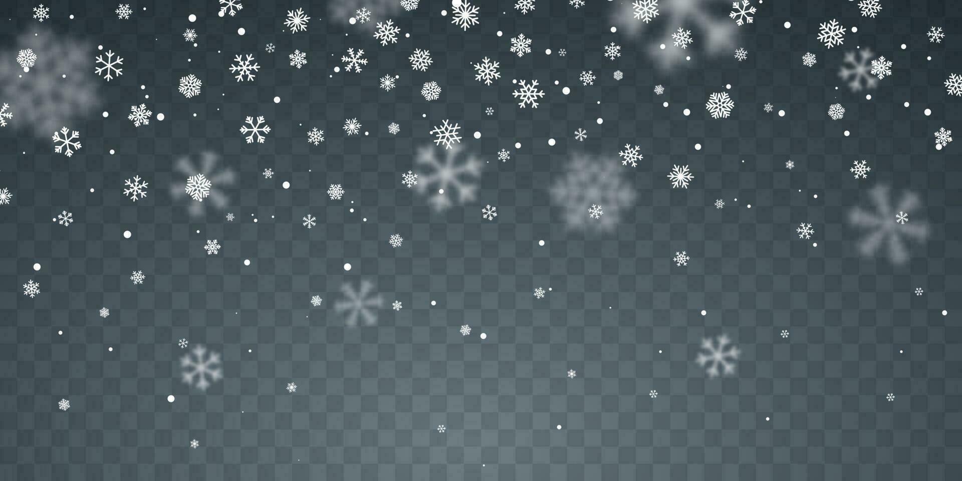 Natale neve. caduta i fiocchi di neve su blu sfondo. nevicata. vettore illustrazione