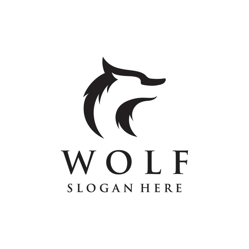 notte lupo astratto logo modello design semplice isolato sfondo.vettore illustrazione. vettore