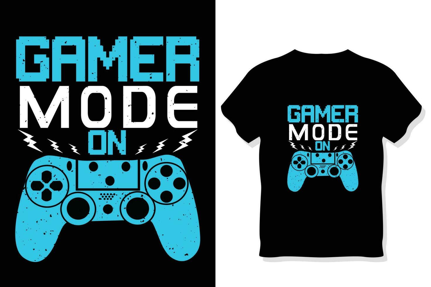 divertente gioco t camicia design gamer modalità su maglietta design vettore