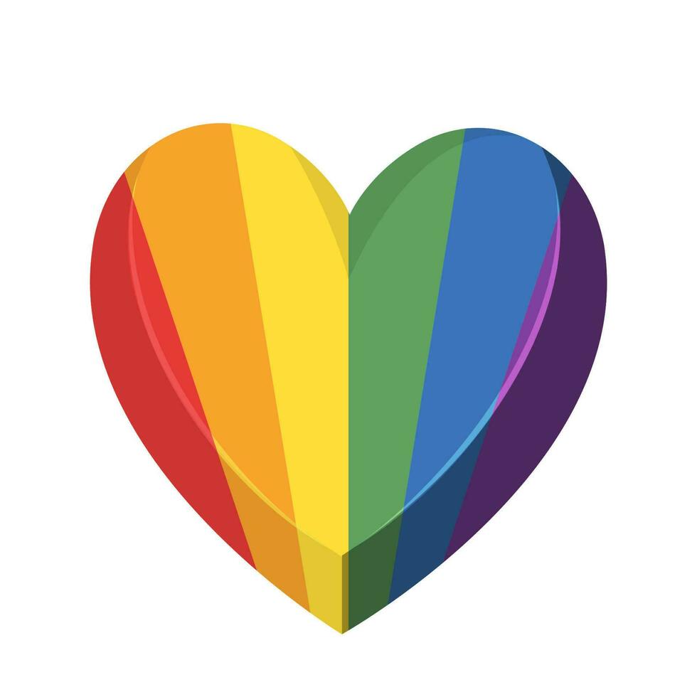 lgbt arcobaleno bandiera nel cuore forma. diversità rappresentazione simbolo. vettore