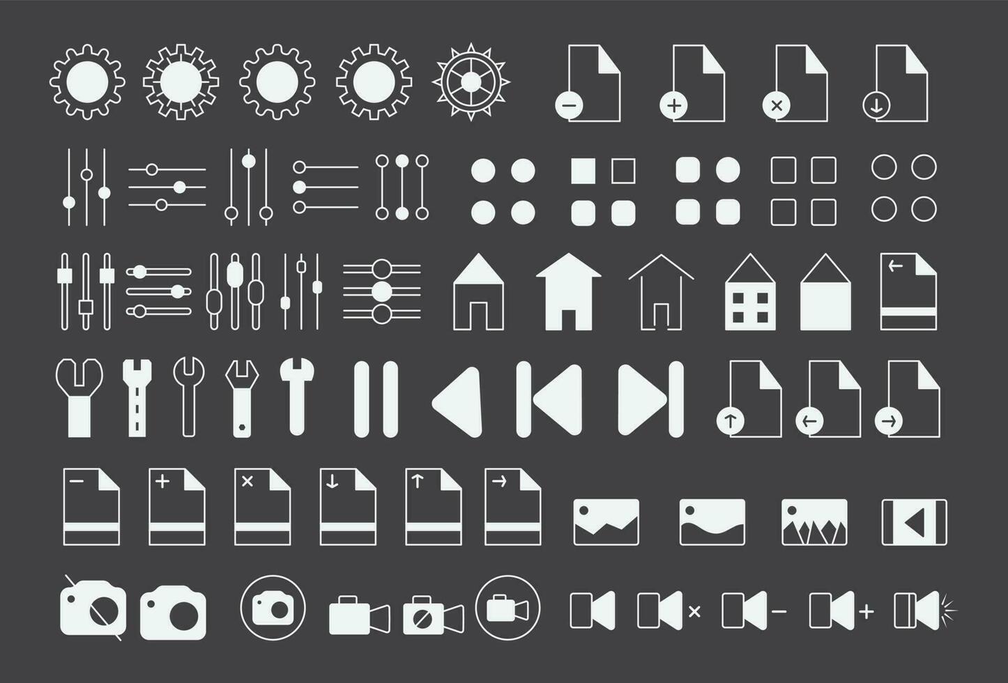 impostato di UX ui ragnatela icone impostare, schema icona collezione vettore