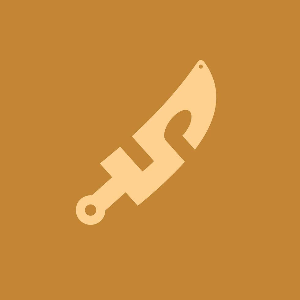 vettore illustrazione grafico logo disegno, iniziale lettera S e coltello combinazione