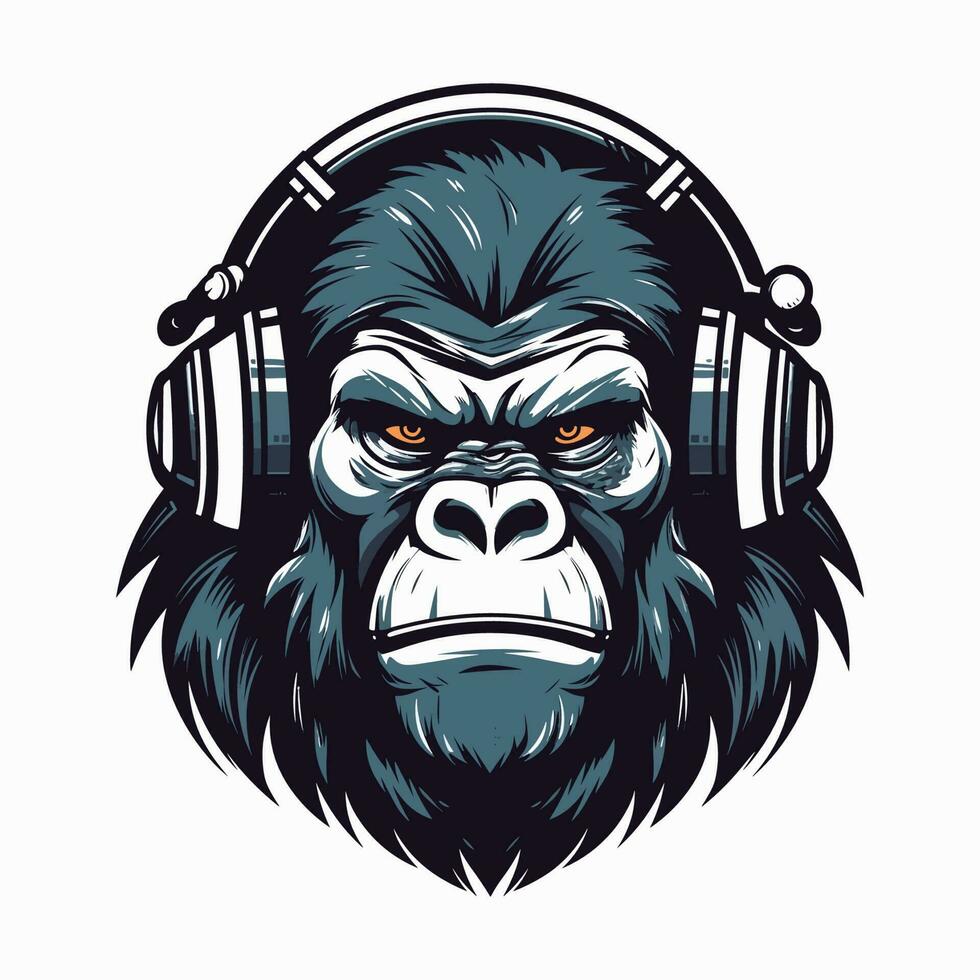 potente e feroce gorilla logo design illustrazione, mano disegnato per rendere un' dichiarazione vettore