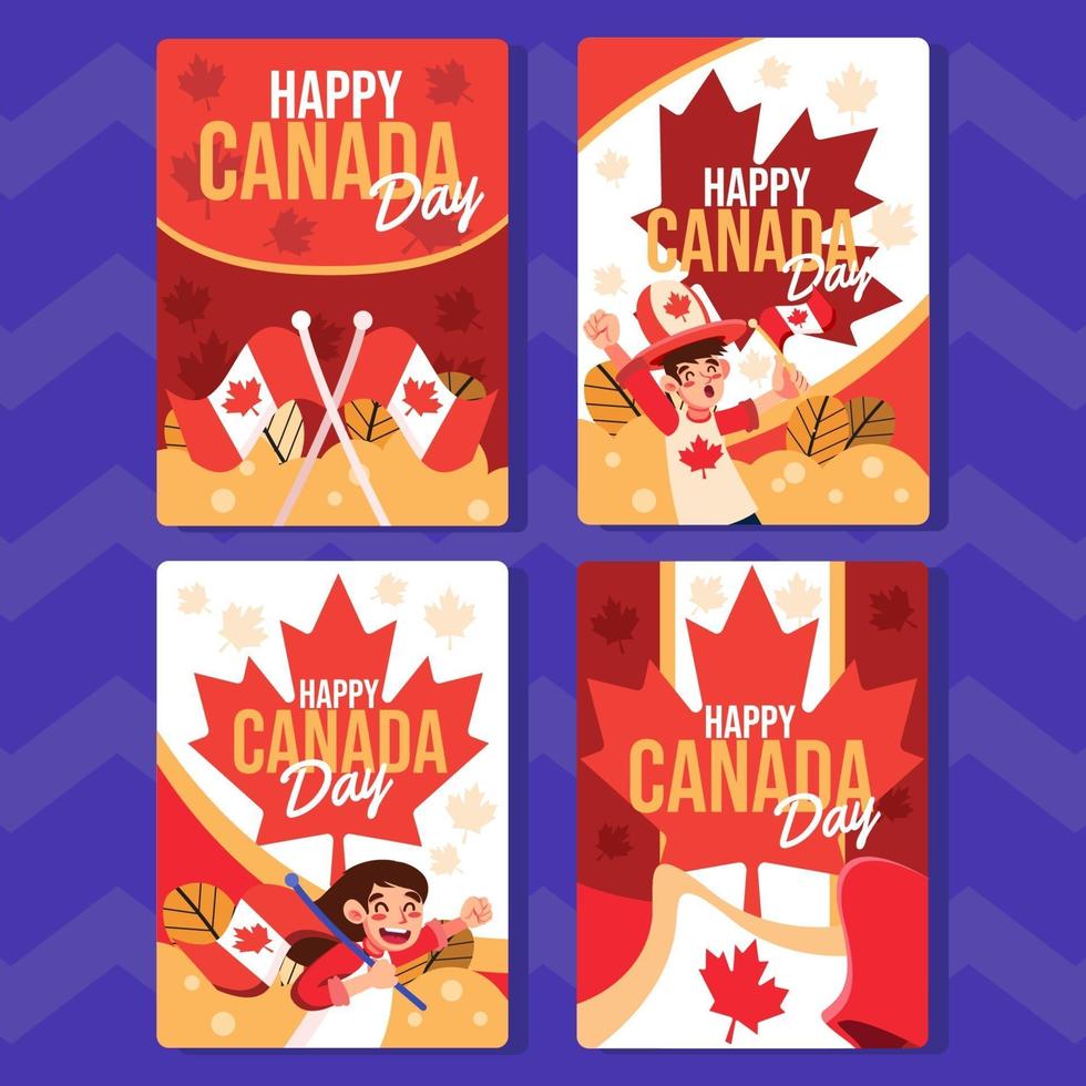 set di carte giornaliere del canada vettore