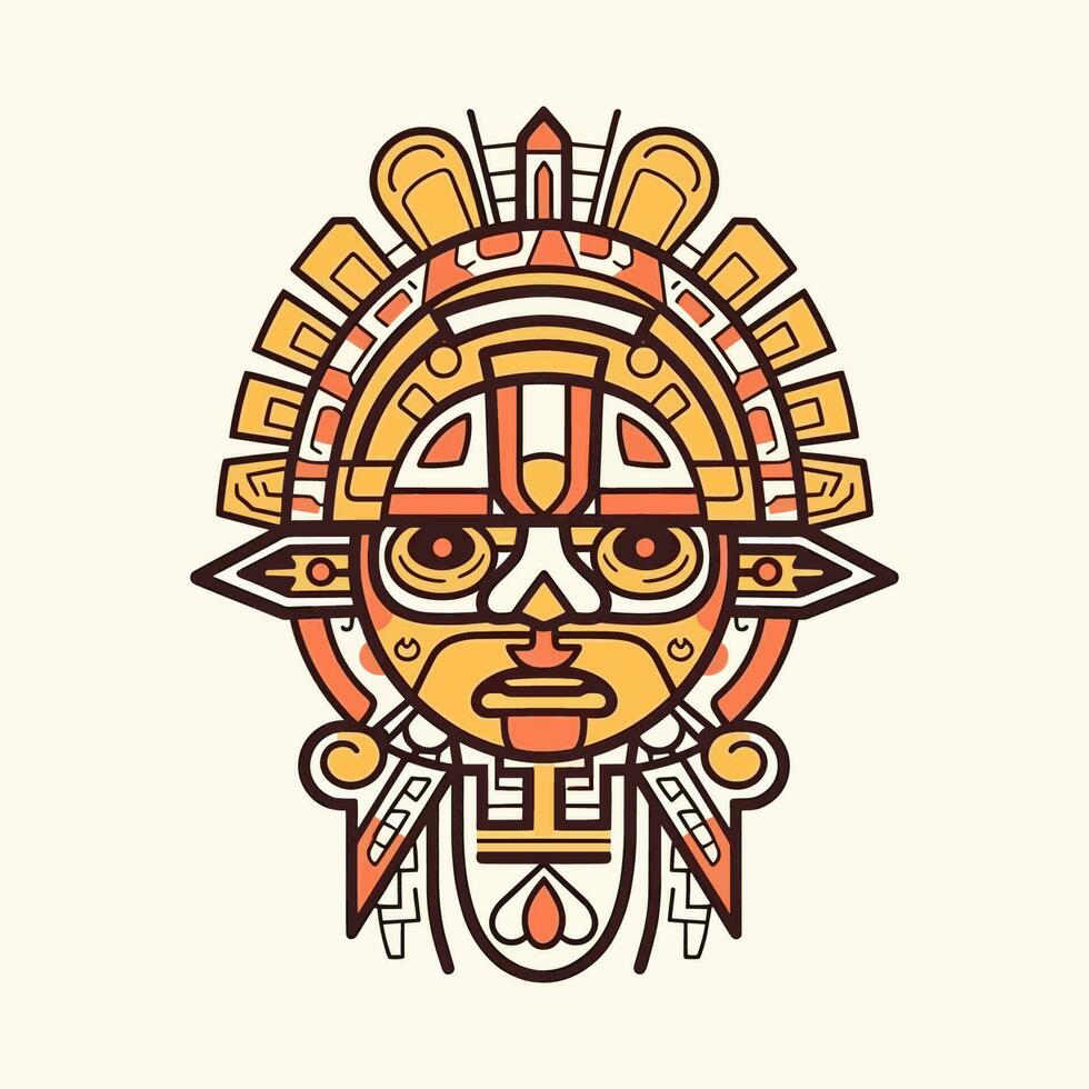 Esplorare il intricato dettagli di azteco cultura con nostro sbalorditivo disegnato a mano azteco illustrazione design vettore