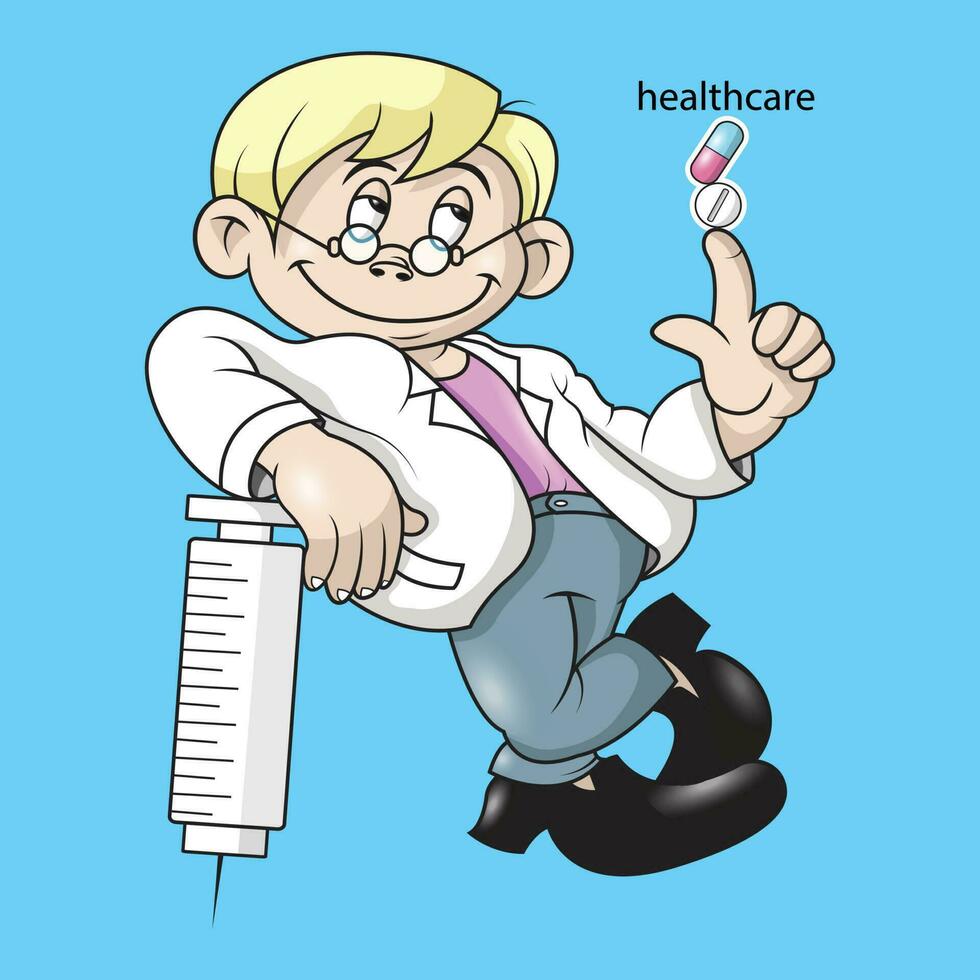 illustrazione vettore grafico un' medico è nomina medicinali