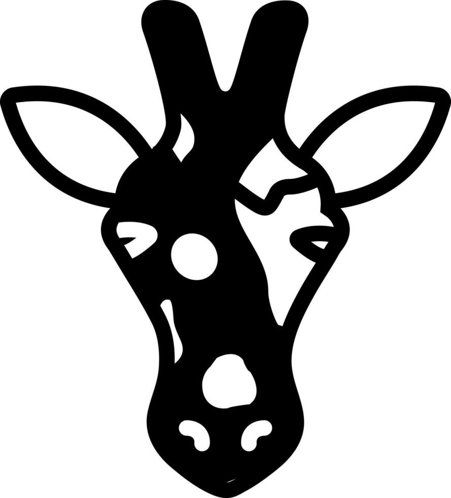 solido icona per giraffa vettore