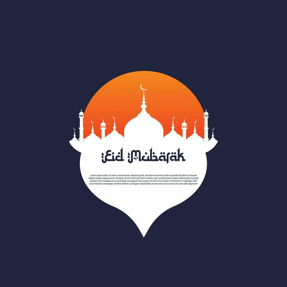 eid mubarak logo vettore