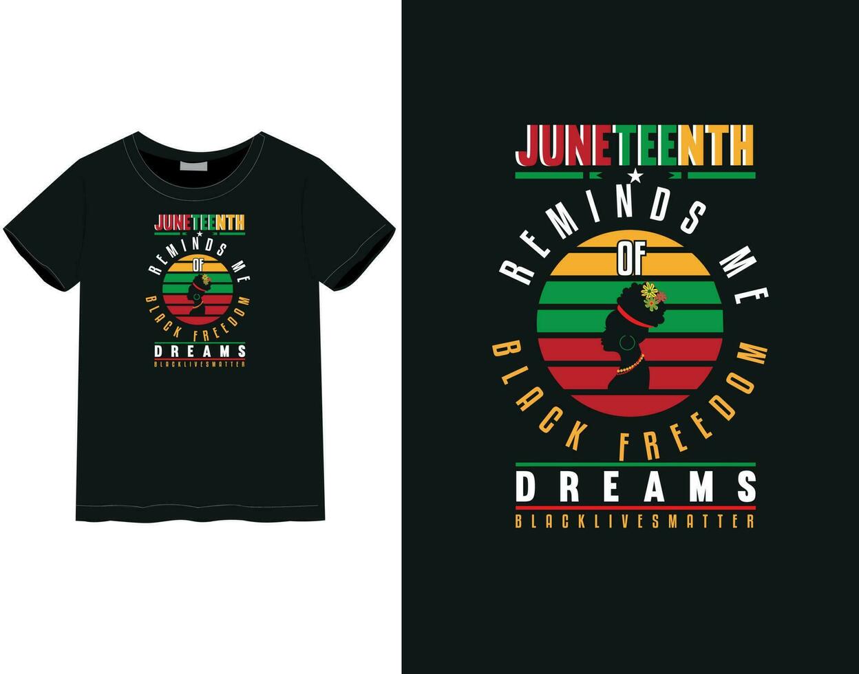 juneteenth 2023 maglietta design vettore