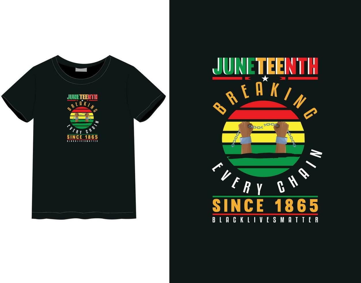 juneteenth 2023 maglietta design vettore