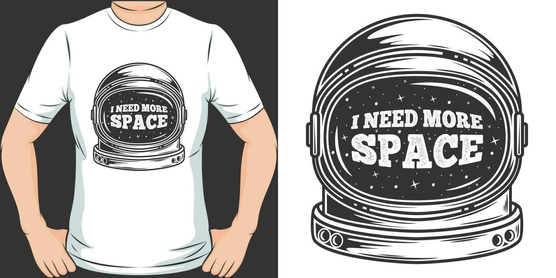 io bisogno Di Più spazio, spazio e astronauta maglietta design. vettore