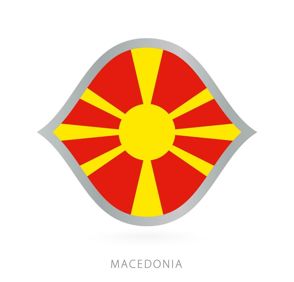 macedonia nazionale squadra bandiera nel stile per internazionale pallacanestro gare. vettore