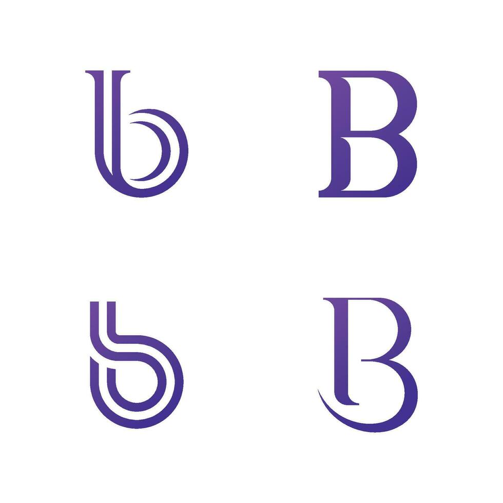 B lettera iniziale logo design modello vettore