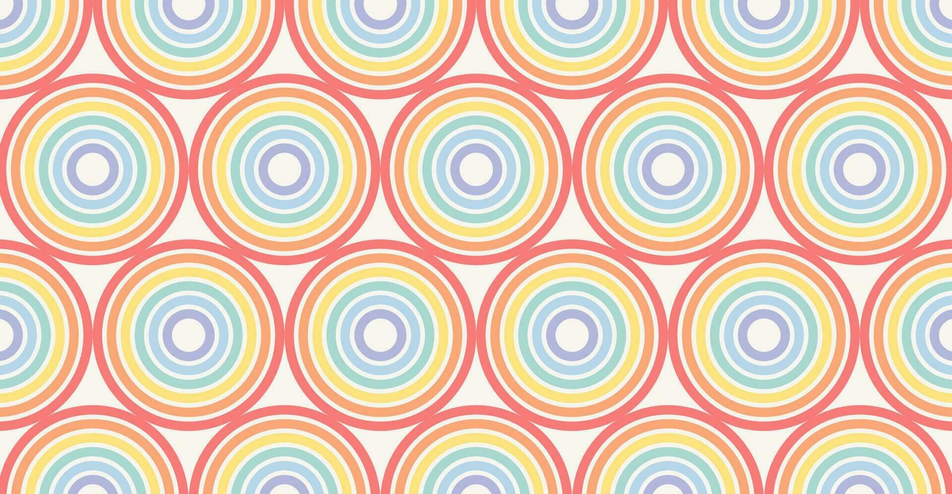 astratto arcobaleno cerchi modello. geometrico orizzontale lungo sfondo. lgbt colori. carino colorato sfondo. vettore illustrazione